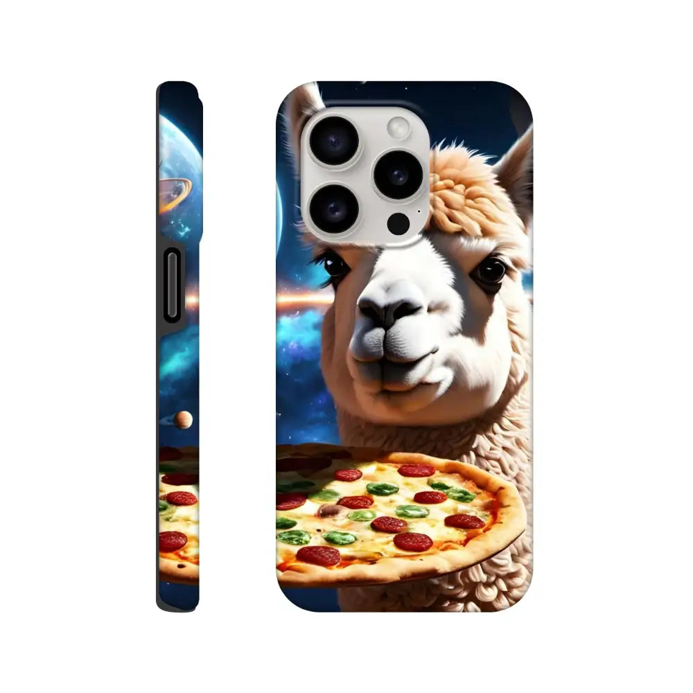 Llama and pizza design on Alpaca Pizza iPhone Case Deep Dish Defender PixiOnyx Cover