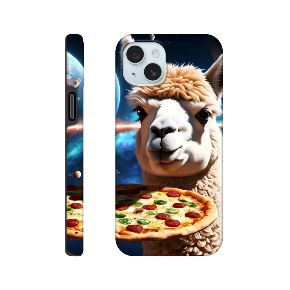 Llama and pizza design on Alpaca Pizza iPhone Case Deep Dish Defender PixiOnyx Cover