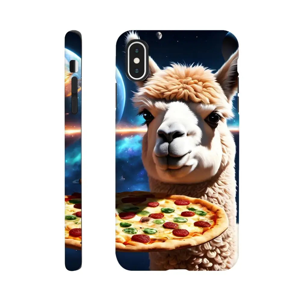 Alpaca and pizza design iPhone case from PixiOnyx Deep Dish Defender series