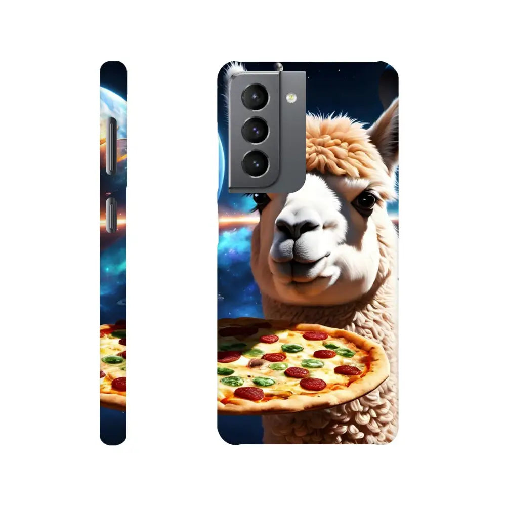 Smartphone case with llama and pizza design for Samsung Galaxy Alpaca Pizza case