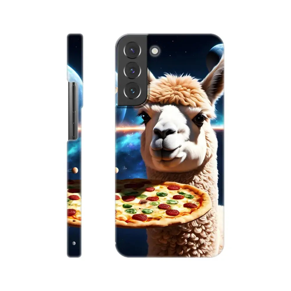 Alpaca Pizza Samsung Case with llama and pizza design on Cosmic Crust Wrap Slim Galaxy Shell