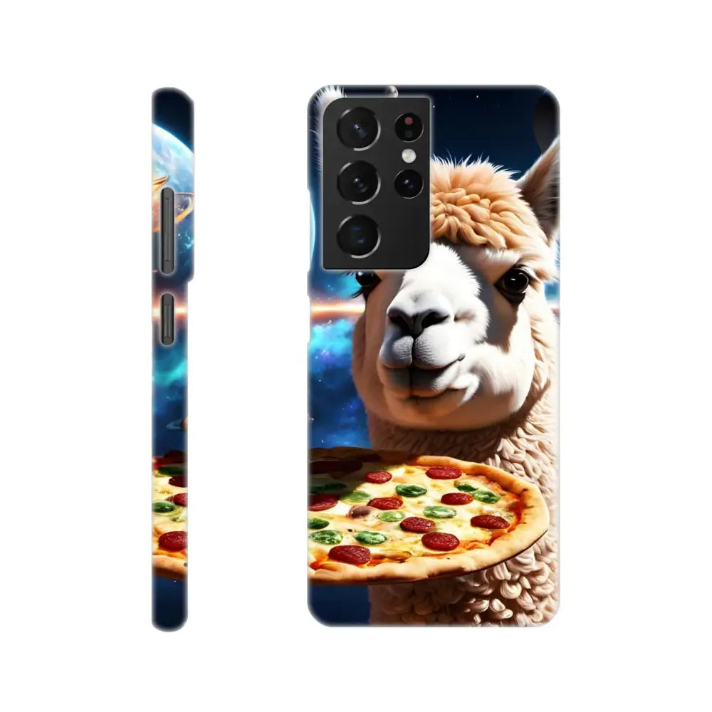 Samsung phone case with llama and pizza design from Alpaca Pizza Cosmic Crust Wrap collection