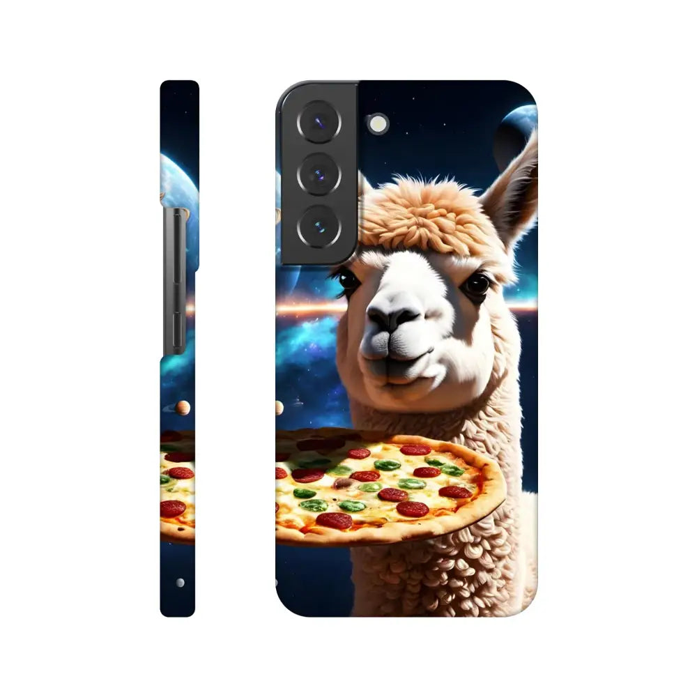 Alpaca and pizza design phone case for Samsung Galaxy in PixiOnyx Slim Cosmic Crust Wrap