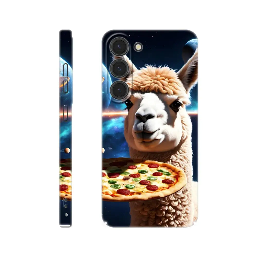 Llama and pizza design on Samsung Galaxy case for Alpaca Pizza Cosmic Crust Wrap