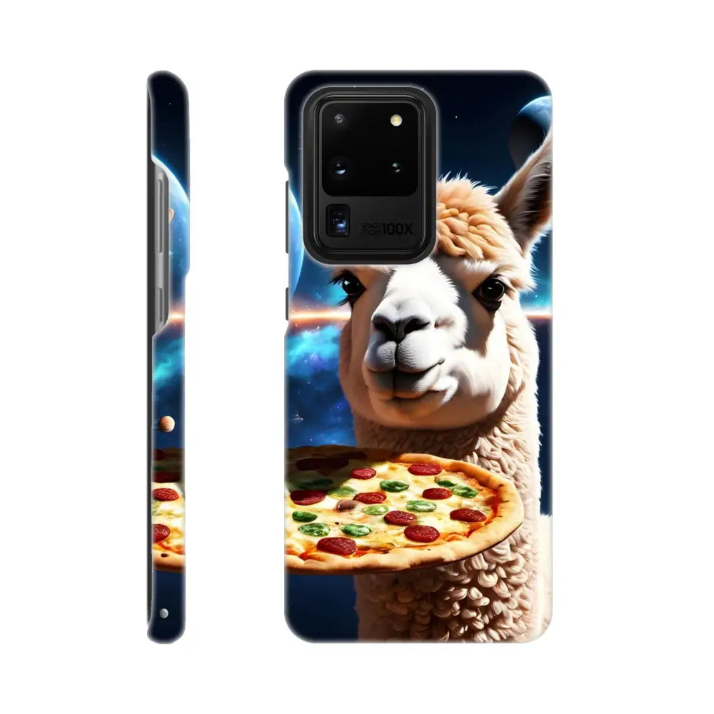 Llama and pizza design on Alpaca Pizza Samsung Case Cosmic Crust Wrap for Galaxy phones