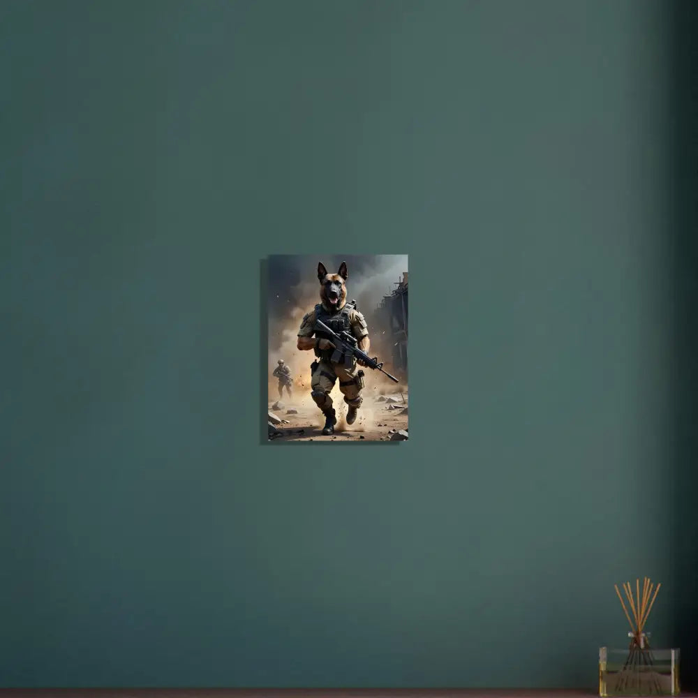 Anthropomorphic dog soldier on Aluminum Print Battlehound Vanguard PixiOnyx Tactical Alloy