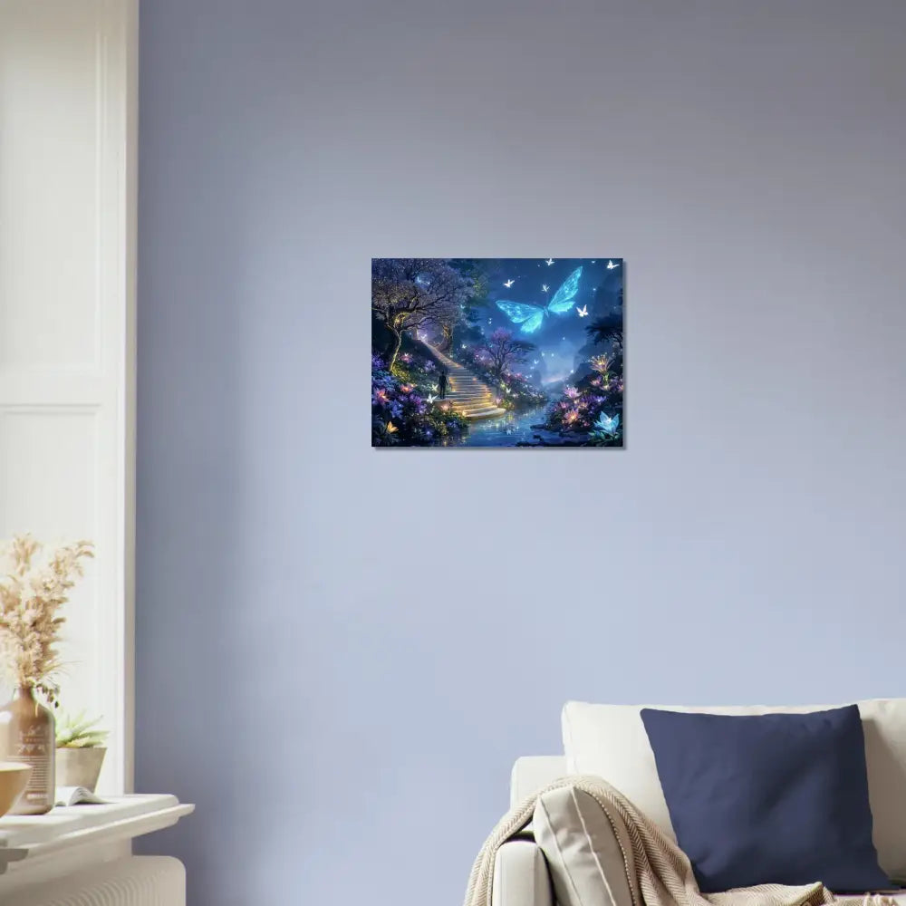 Fantasy butterfly garden wall art Aluminum Print Biolumina The Valley Beyond PixiOnyx