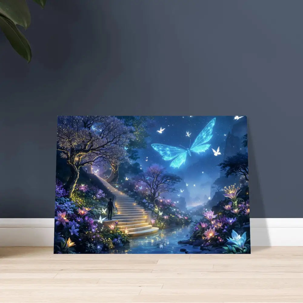 Fantasy landscape canvas print Aluminum Print Biolumina The Valley Beyond PixiOnyx