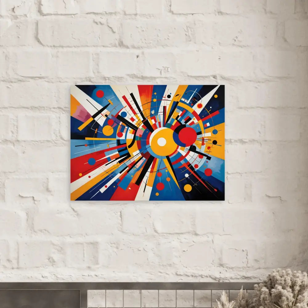 Aluminum print of abstract geometric painting titled Celestial Motion by PixiOnyx