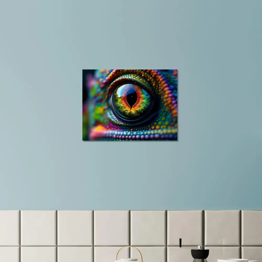 Colorful chameleon eye art on Aluminum Print Chameleons Prism PixiOnyx Hypnotic Gaze