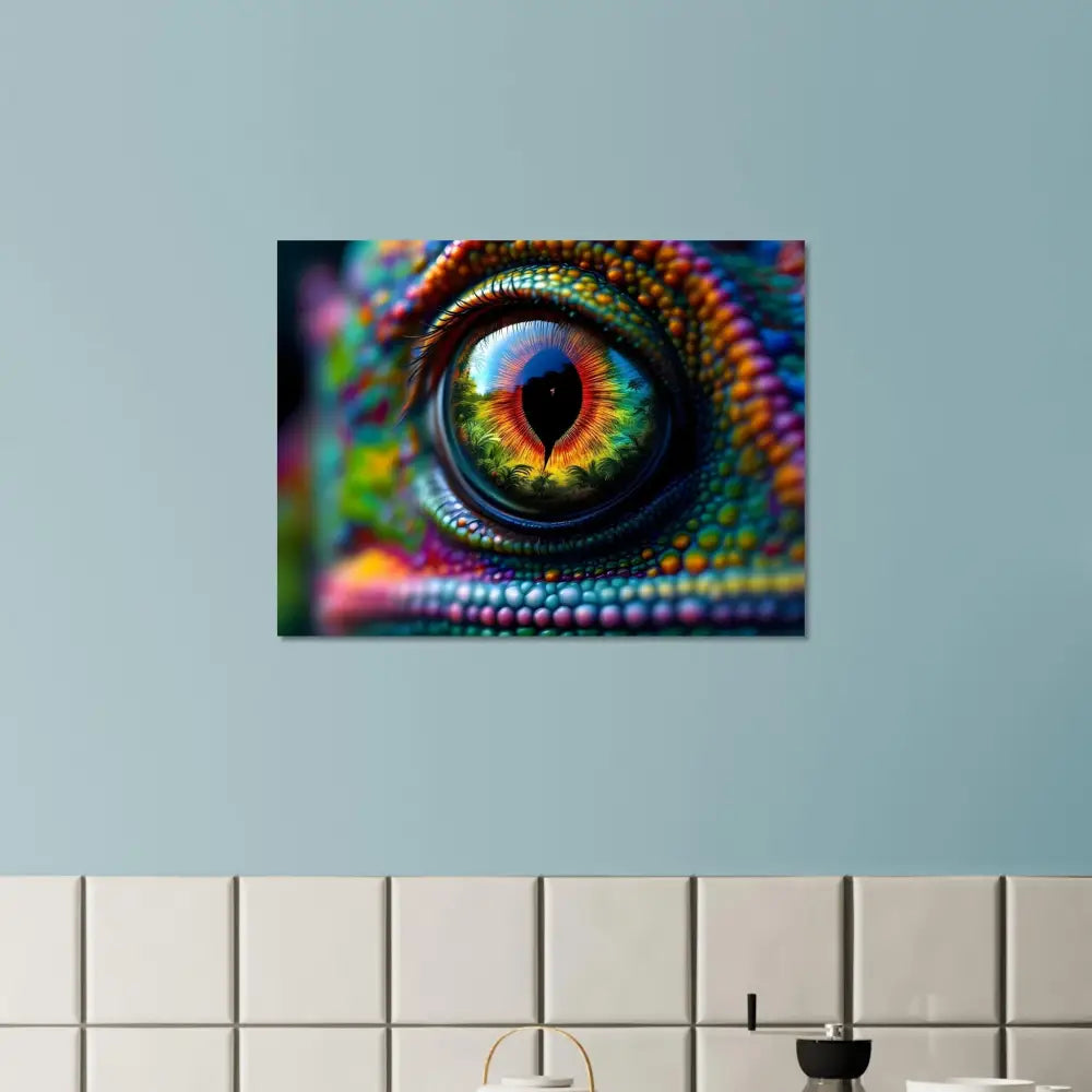 Colorful chameleon eye art Aluminum Print Chameleon’s Prism PixiOnyx Hypnotic Gaze