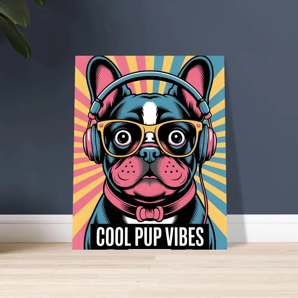 Vivid UV colors French Bulldog in pop-art style for Aluminum Print Cool Pup Vibes