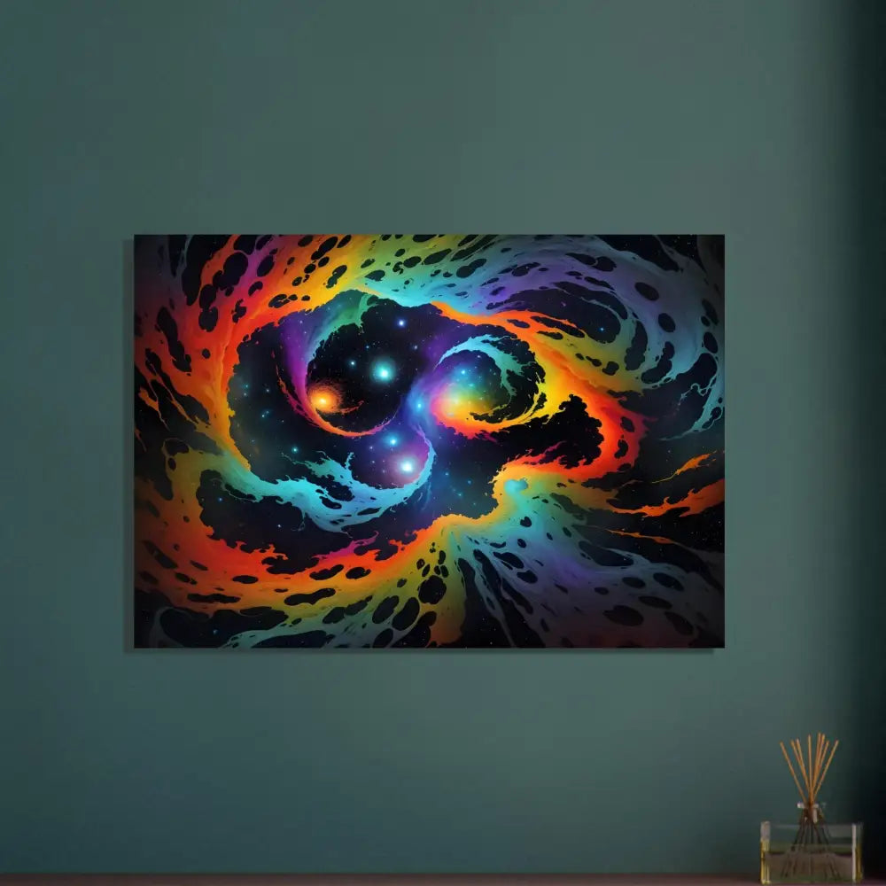 Colorful nebula artwork on Aluminum Print Cosmic Tides PixiOnyx Abstract Dreamscape Metal