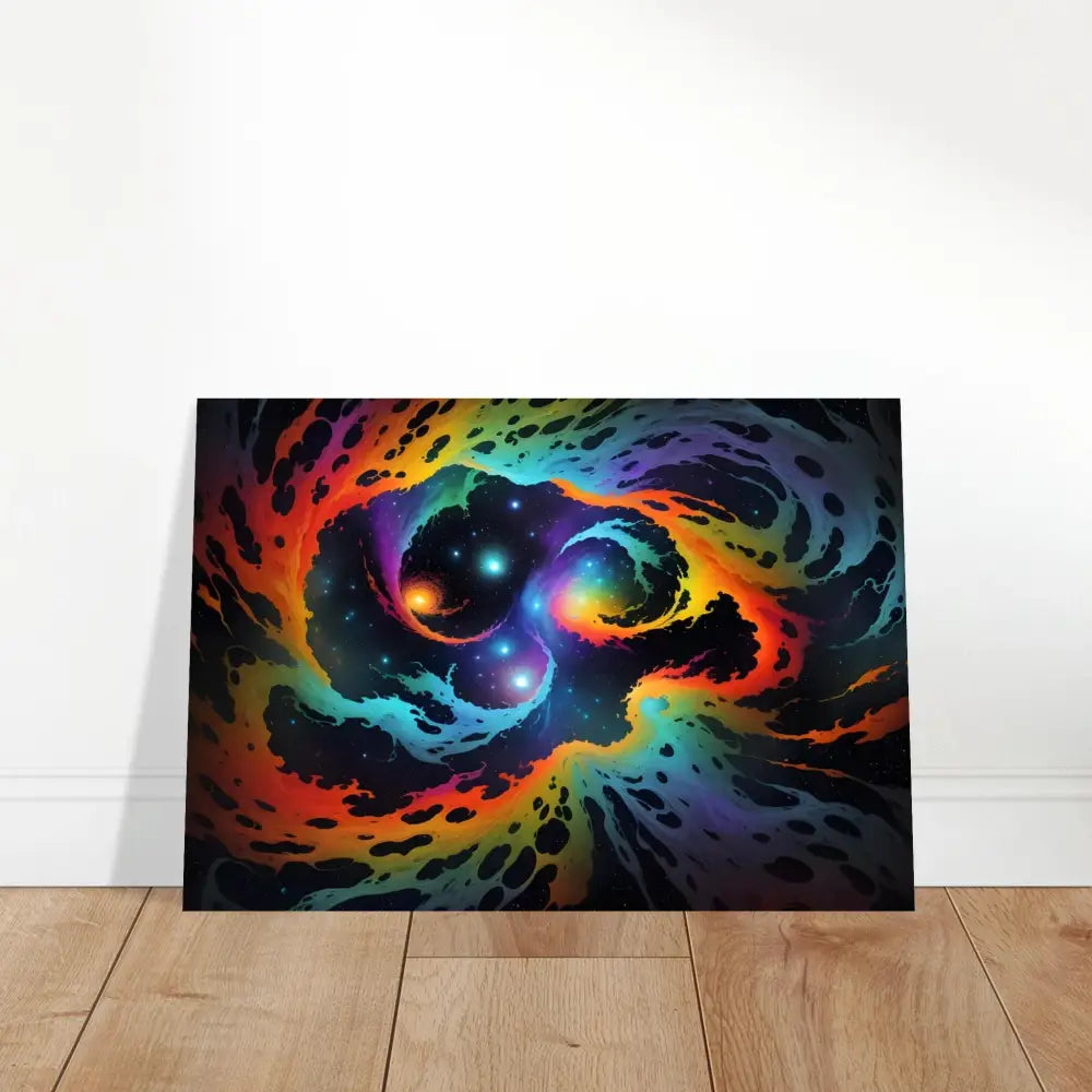 Colorful nebula canvas print on Aluminum Print – Cosmic Tides abstract dreamscape metal