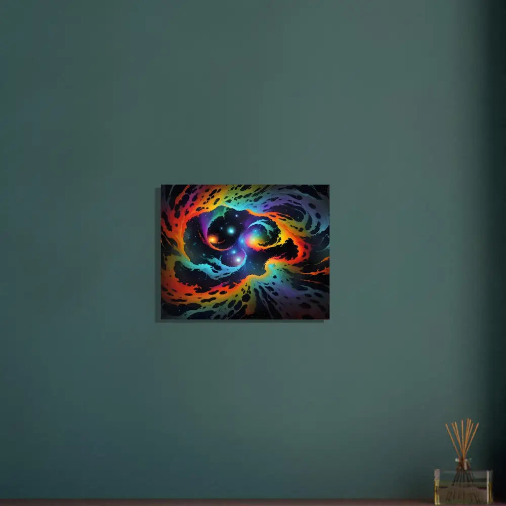 Colorful cosmic swirl artwork on Aluminum Print Cosmic Tides PixiOnyx Metal