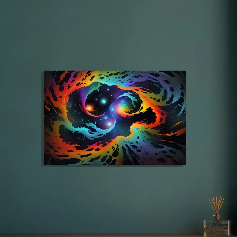 Colorful nebula artwork on Aluminum Print Cosmic Tides PixiOnyx Abstract Dreamscape Metal