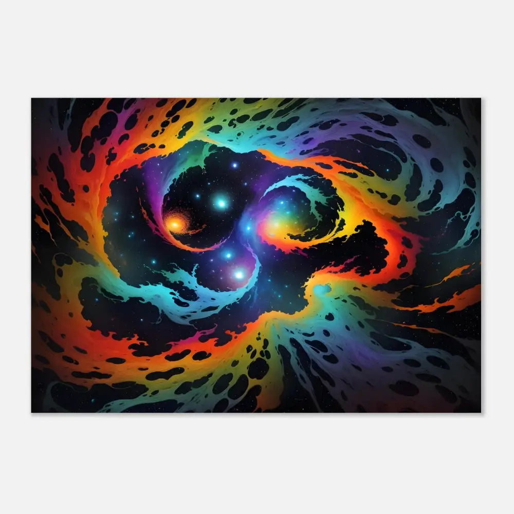 Colorful cosmic nebula aluminum print on PixiOnyx Cosmic Tides Dreamscape Metal