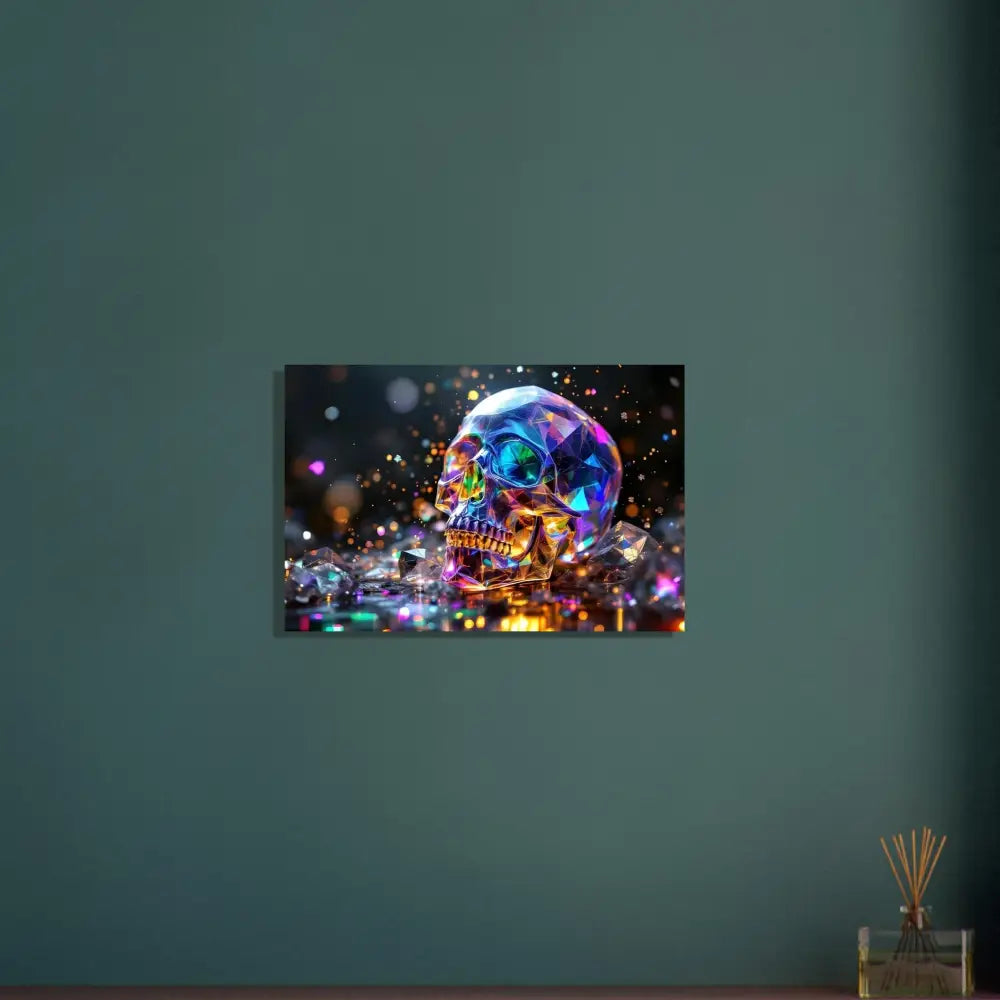 Colorful crystal skull aluminum print from PixiOnyx Apex Shine Series