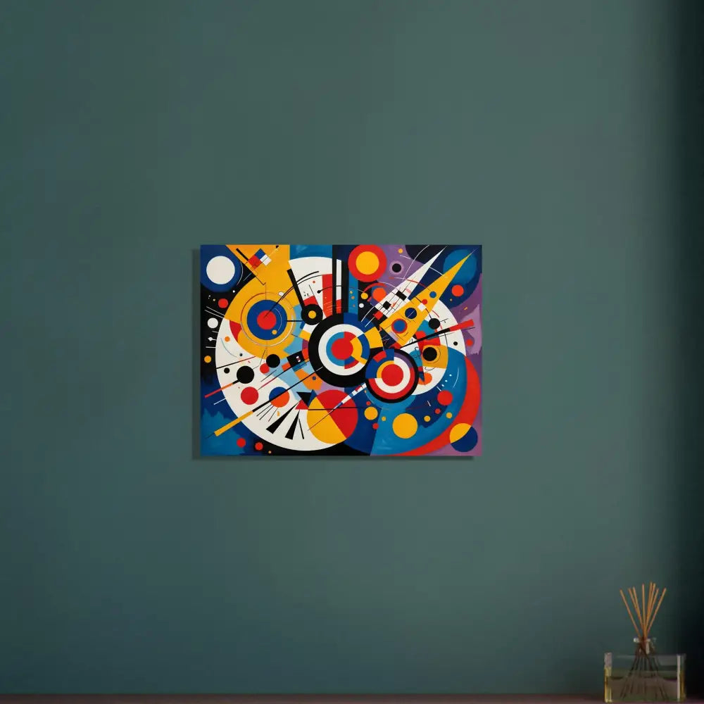 Abstract geometric painting on Aluminum Print Dynamic Balance by PixiOnyx
