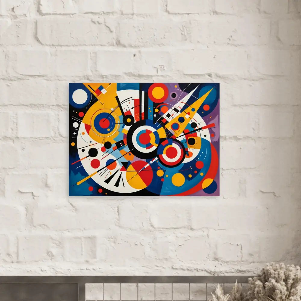 Abstract geometric painting displayed on Aluminum Print in Dynamic Balance PixiOnyx design