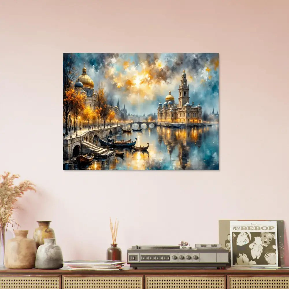 Aluminum Print illustrating elegance meets innovation with a radiant riverside fantasy in PixiOnyx Chromatic Brilliance