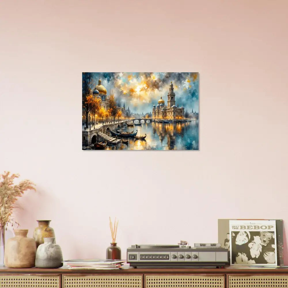 Vibrant watercolor of a European city at dusk showcasing PixiOnyx Chromatic Brilliance