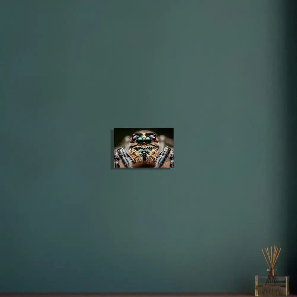Framed close-up of a spider on Aluminum Print Eight-Eyed Watcher by PixiOnyx Nature Obscura