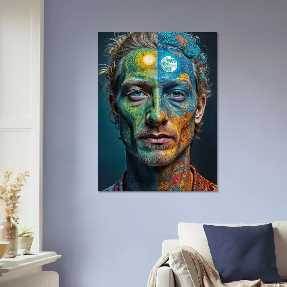 Surreal portrait canvas featured on Aluminum Print high-definition psychedelic metal art