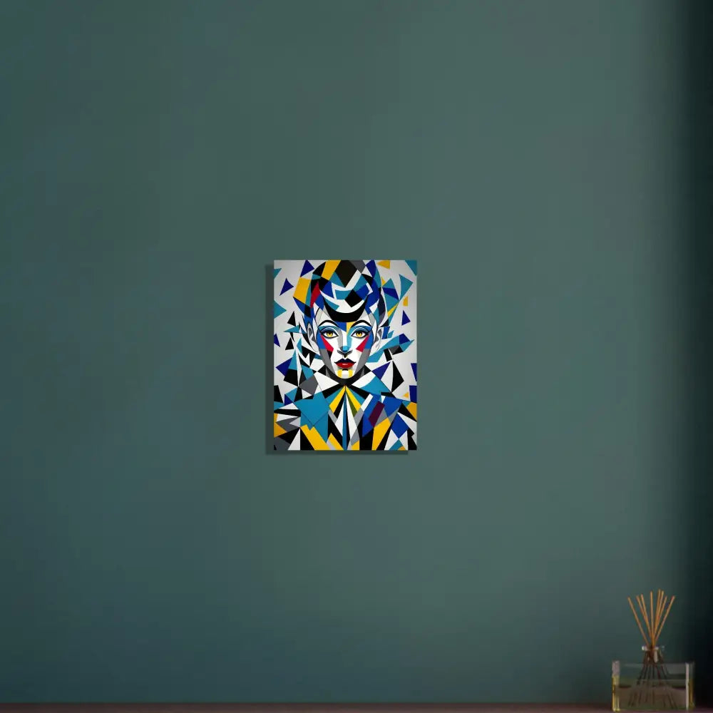 Geometric portrait painting on Aluminum Print in PixiOnyx Dreamscape Metal collection