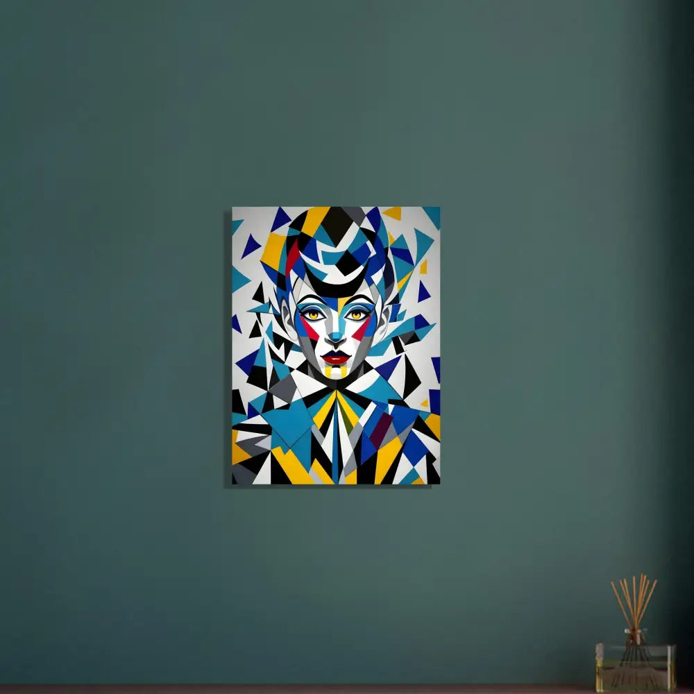 Geometric portrait artwork on Aluminum Print Fragmented Muse PixiOnyx Dreamscape Metal