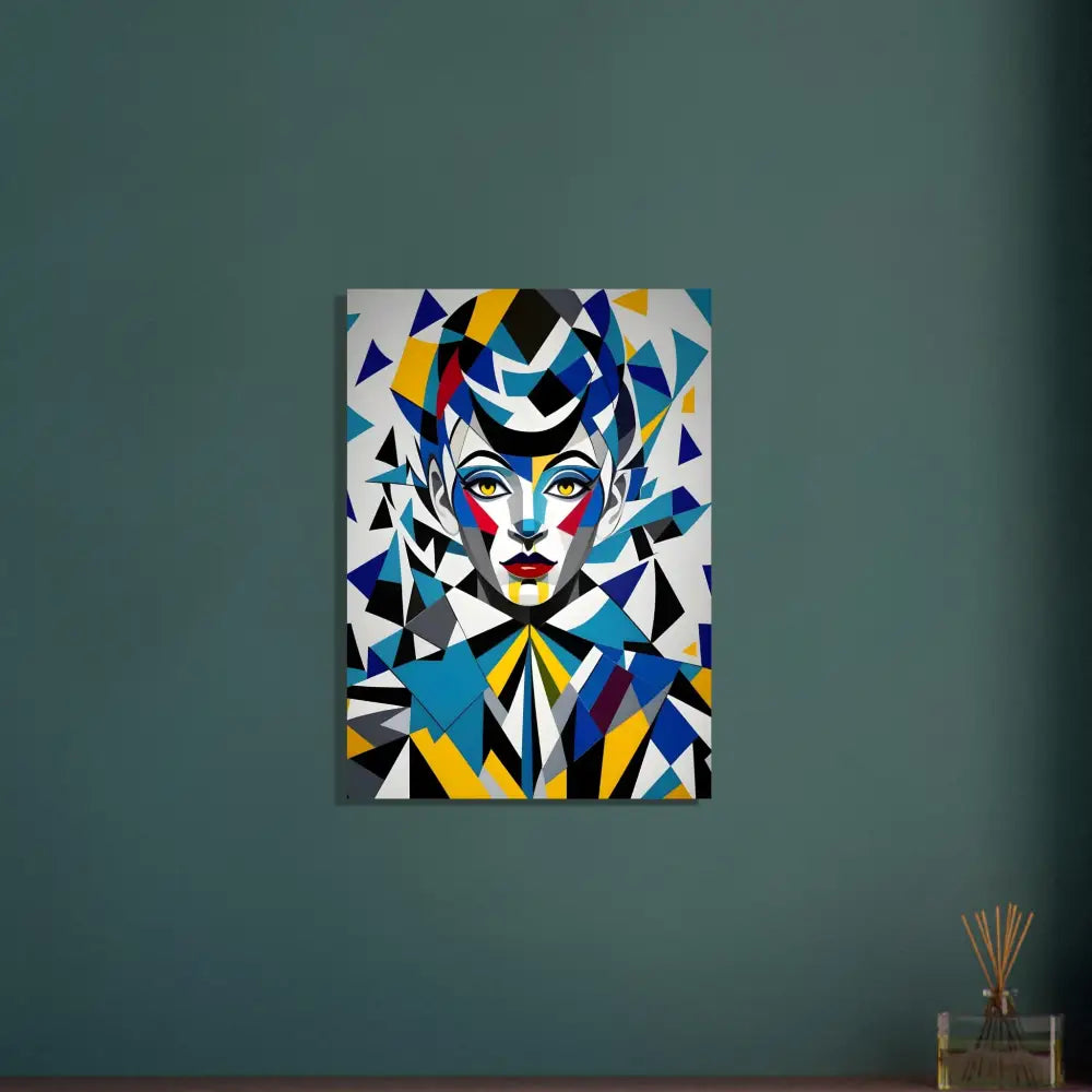 Abstract geometric portrait on Aluminum Print Fragmented Muse PixiOnyx Dreamscape Metal