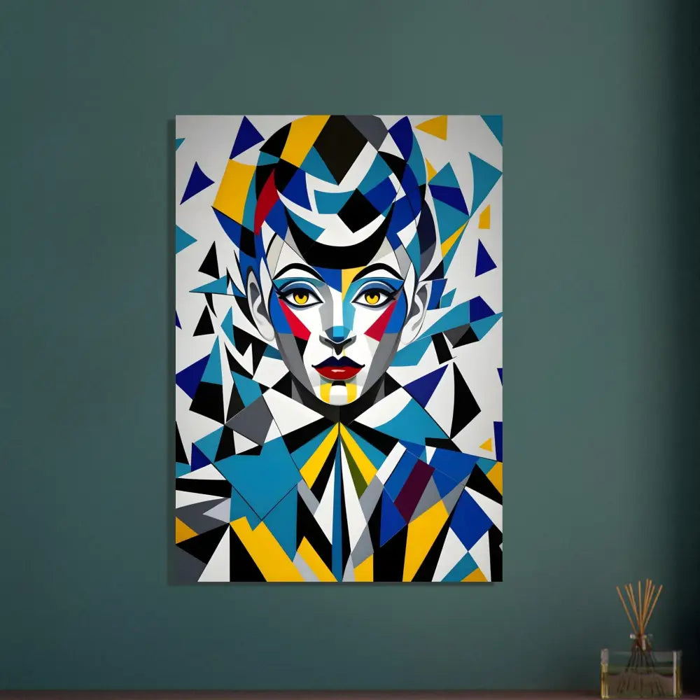 Geometric portrait painting Aluminum Print Fragmented Muse PixiOnyx Dreamscape Metal