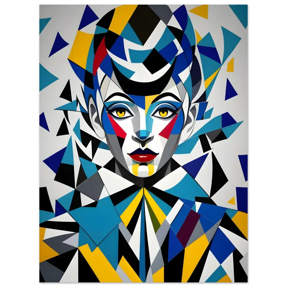 Abstract geometric portrait on Aluminum Print in the PixiOnyx Dreamscape Metal collection