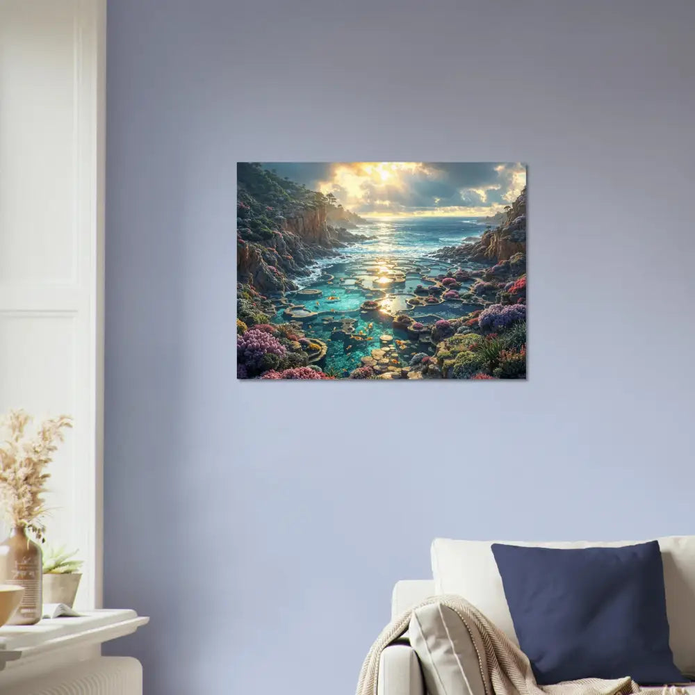 Coastal landscape art print on Aluminum Print Garden of the Tides PixiOnyx Shimmersteel Edition