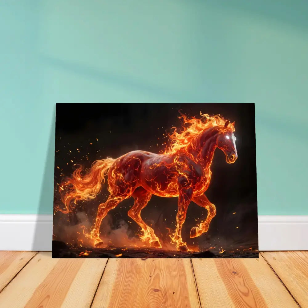 Aluminum Print of Inferno Stallion with glowing eyes from PixiOnyx Luminous Fury