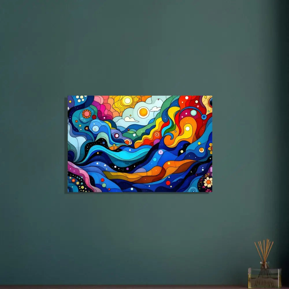 Colorful abstract artwork Aluminum Print Layered Spectrum Psychedelic Wall Art