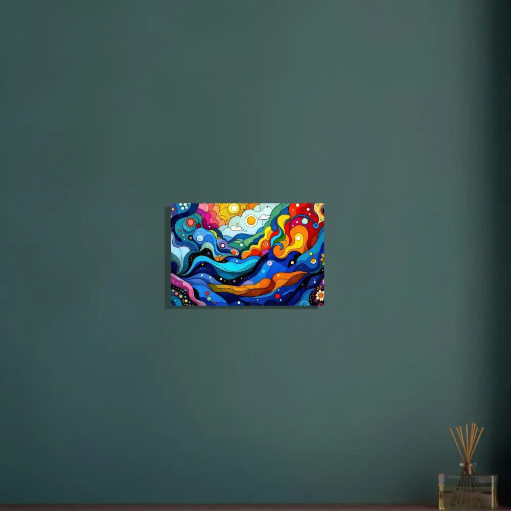 Colorful abstract painting on Aluminum Print Layered Spectrum wall art