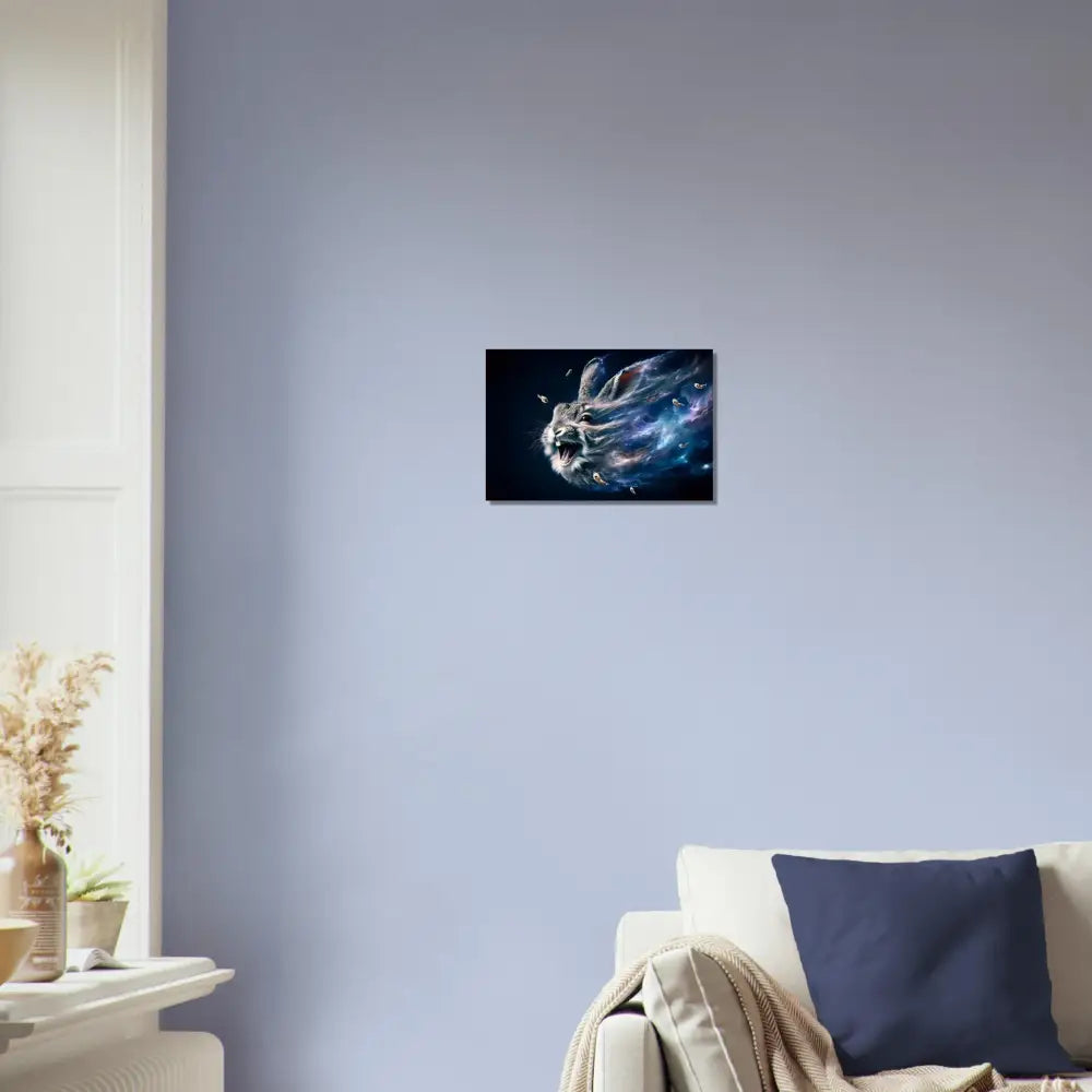 Abstract rabbit art print on Aluminum Print Nebula Howl Psycho Cottontail Quartet Stellar Alloy Edition