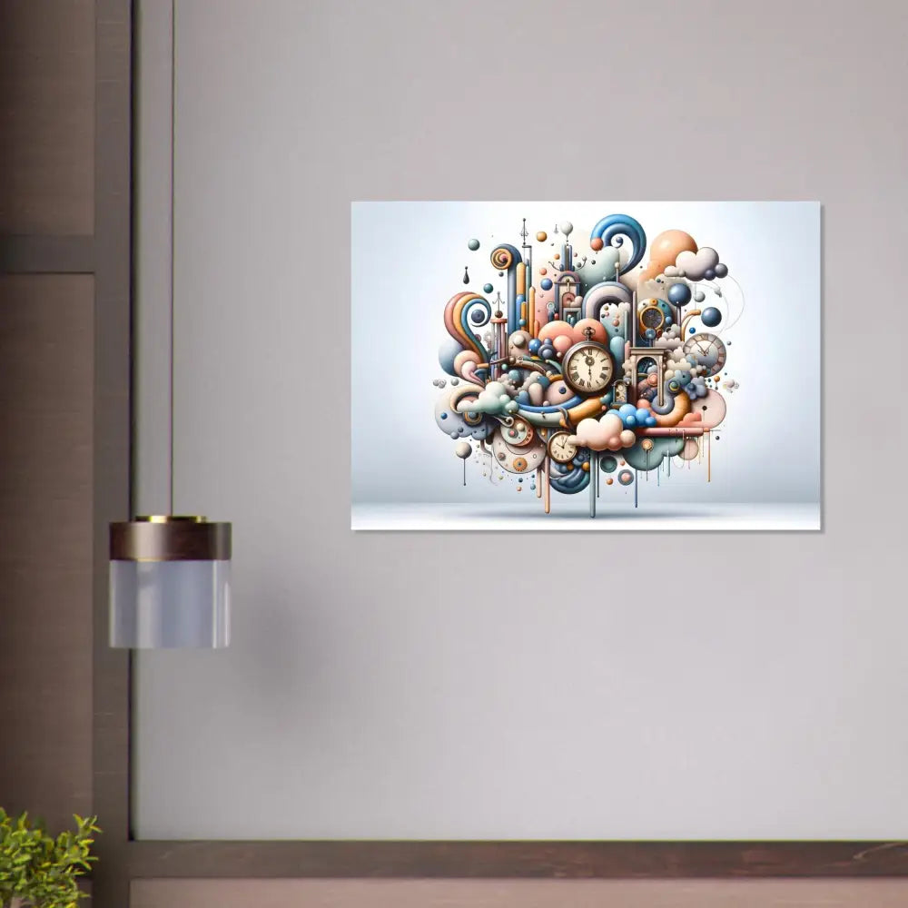 Colorful abstract clockwork art on Aluminum Print Pastel Mechanica Surreal Panel