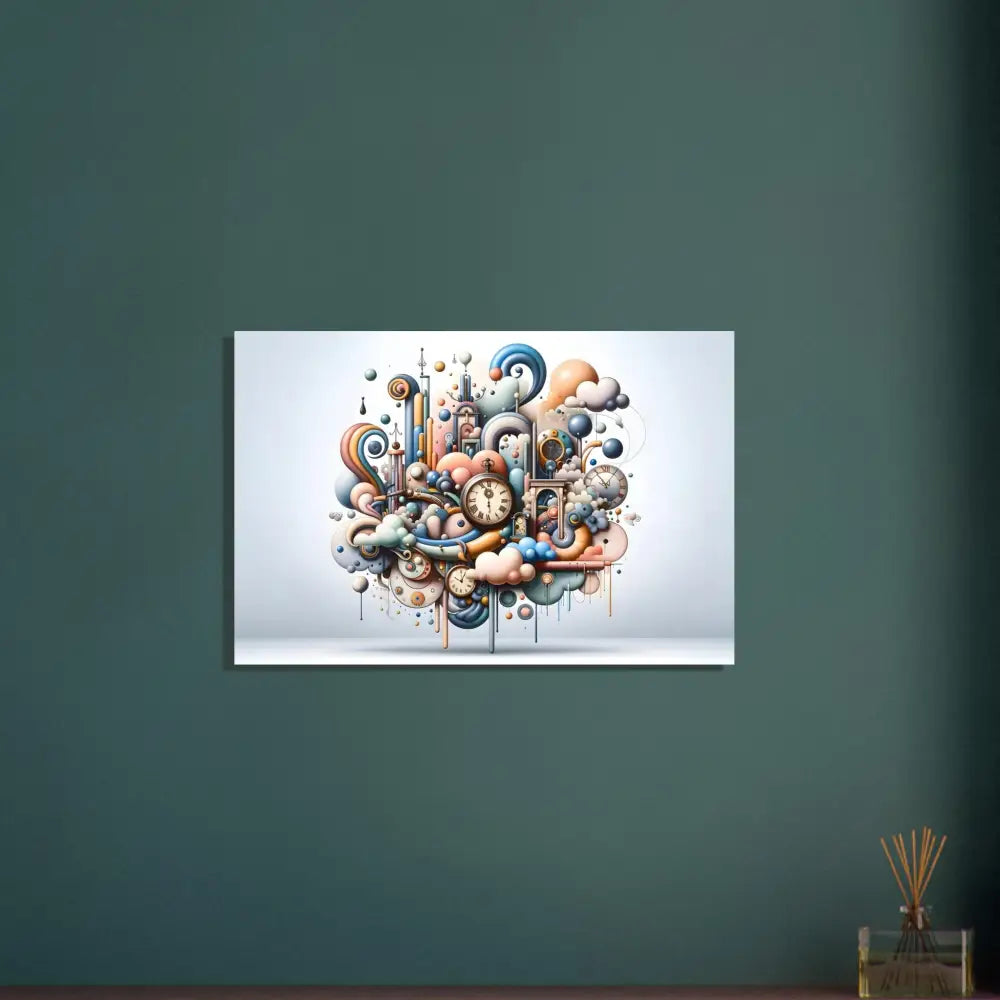 Whimsical clockwork fantasy art on Aluminum Print Pastel Mechanica Surreal Panel