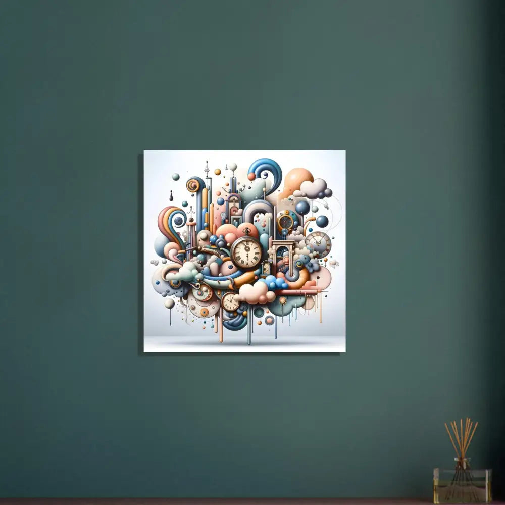 Colorful whimsical clockwork fantasy art on Aluminum Print Pastel Mechanica PixiOnyx Surreal Panel