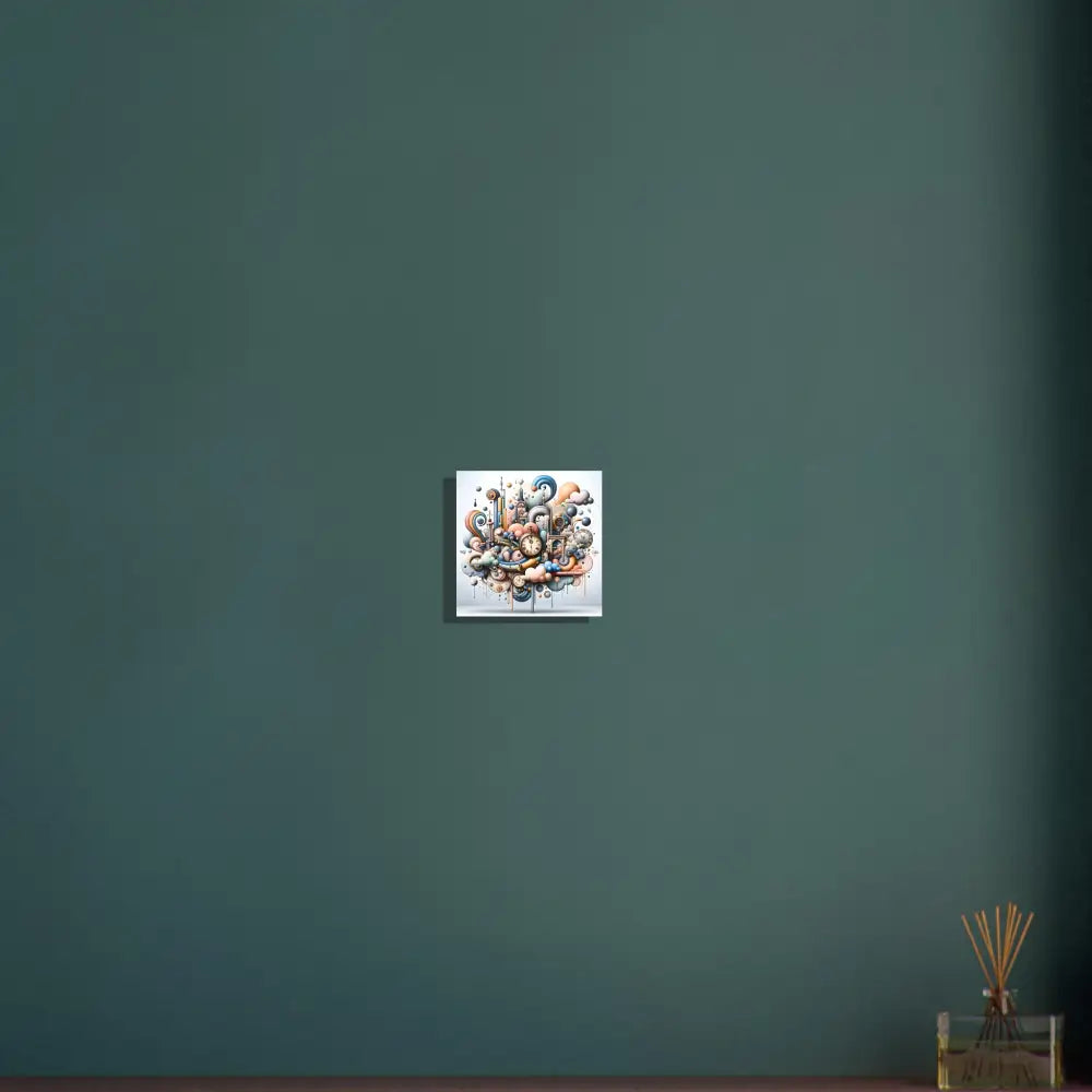 Colorful abstract art piece on Aluminum Print Pastel Mechanica Dadaist Bloom PixiOnyx