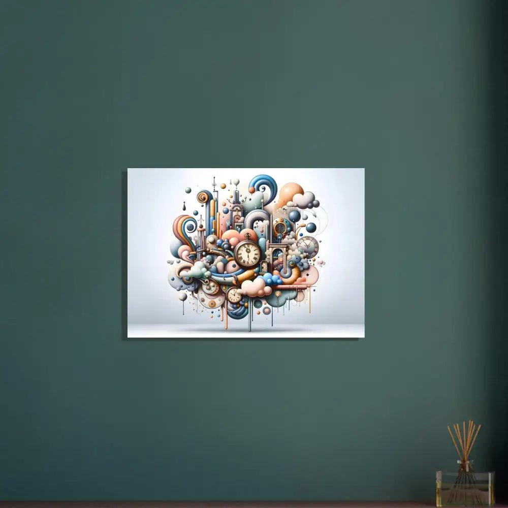 Whimsical clockwork fantasy art on Aluminum Print Pastel Mechanica Dadaist Bloom PixiOnyx