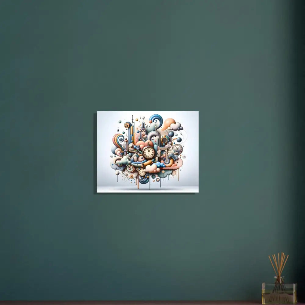 Whimsical clockwork fantasy art on Aluminum Print Pastel Mechanica surreal panel