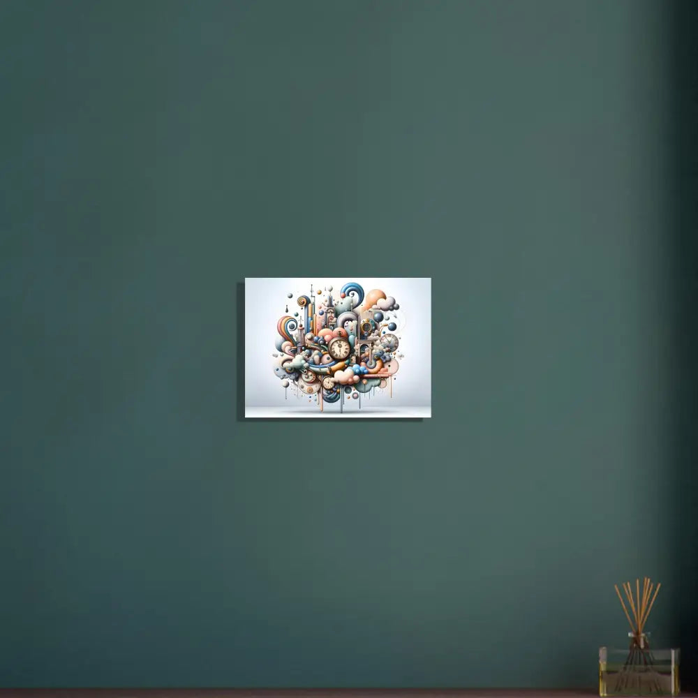 Colorful abstract cartoon art on Aluminum Print Pastel Mechanica surreal wall panel