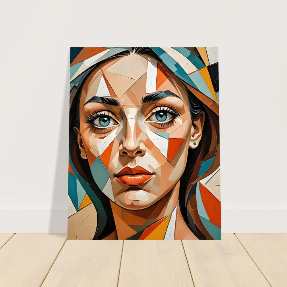 Geometric portrait of a woman on PixiOnyx Dreamscape Metal Aluminum Print