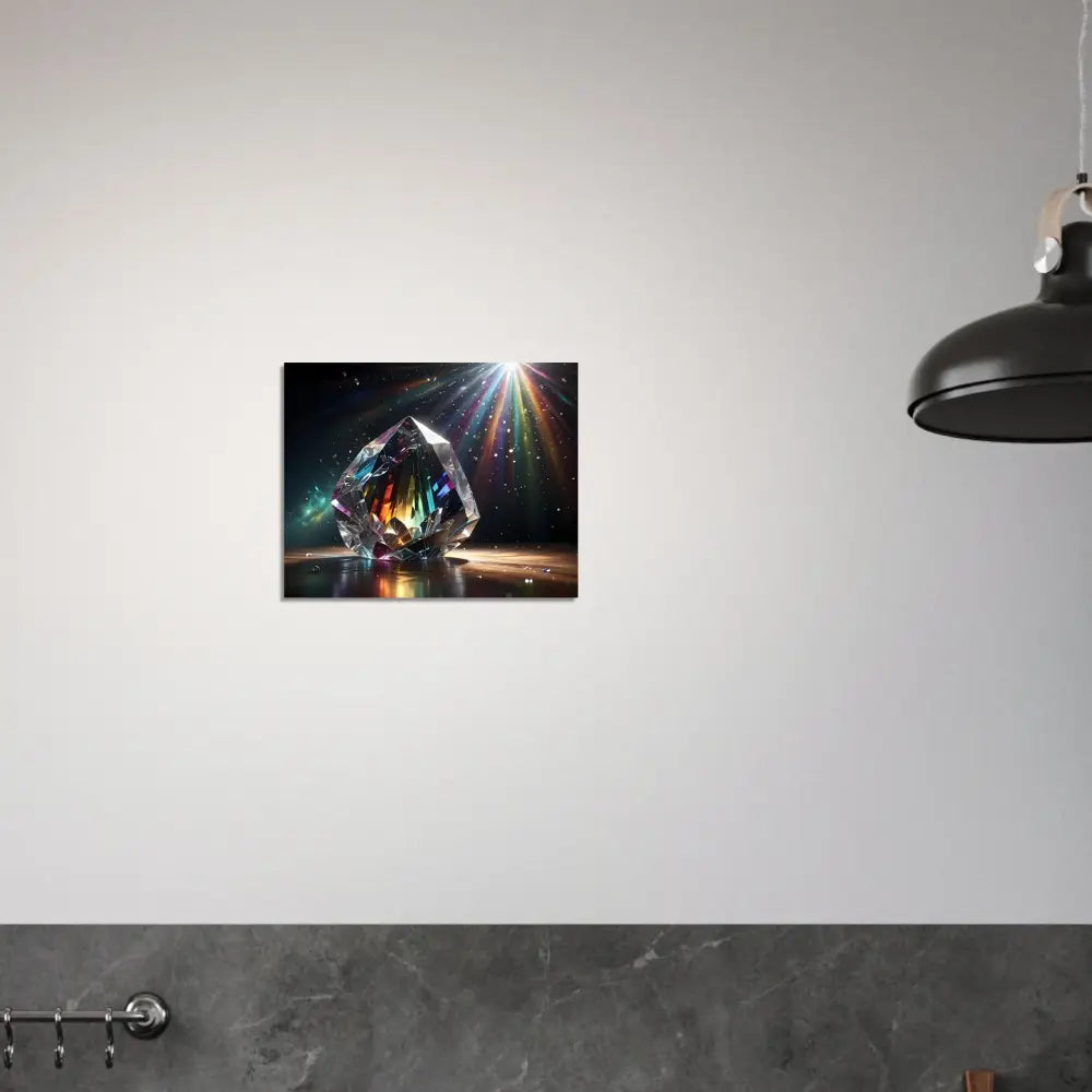 Prismatic crystal art print displayed on Aluminum Print – Prismatic Splendor by PixiOnyx