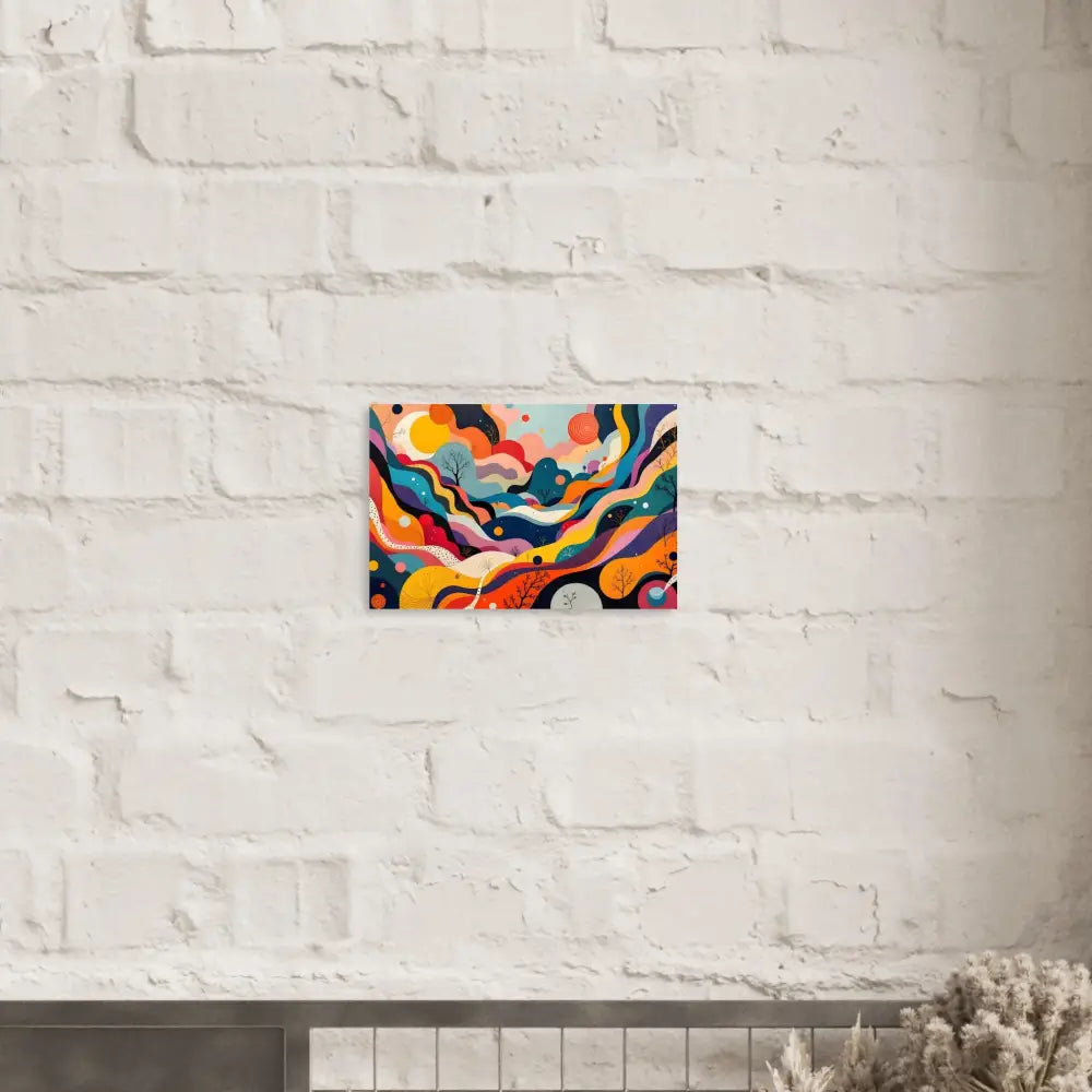Colorful abstract painting Aluminum Print Psychedelic Landscape Flowstate Luxe Finish