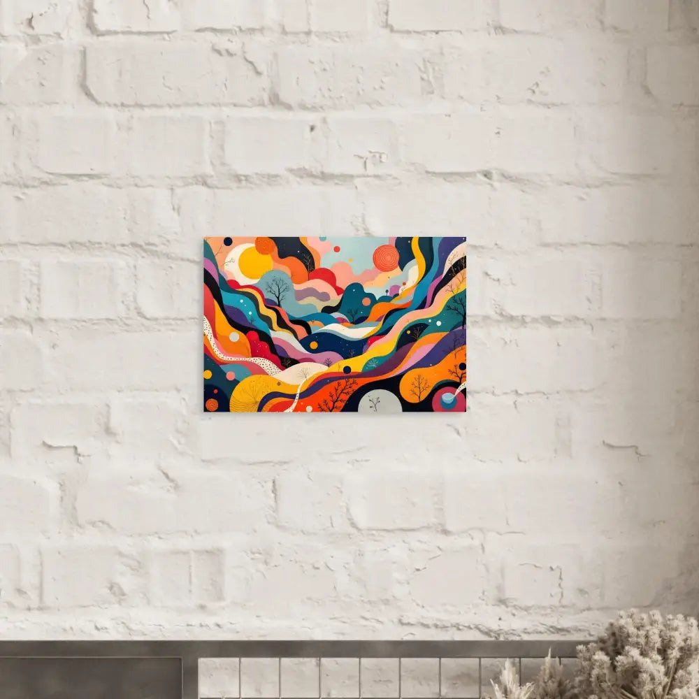 Colorful abstract landscape painting Aluminum Print Psychedelic Landscape Flowstate PixiOnyx