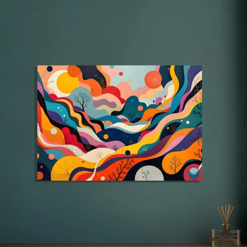 Colorful abstract landscape painting Aluminum Print Psychedelic Landscape Flowstate PixiOnyx
